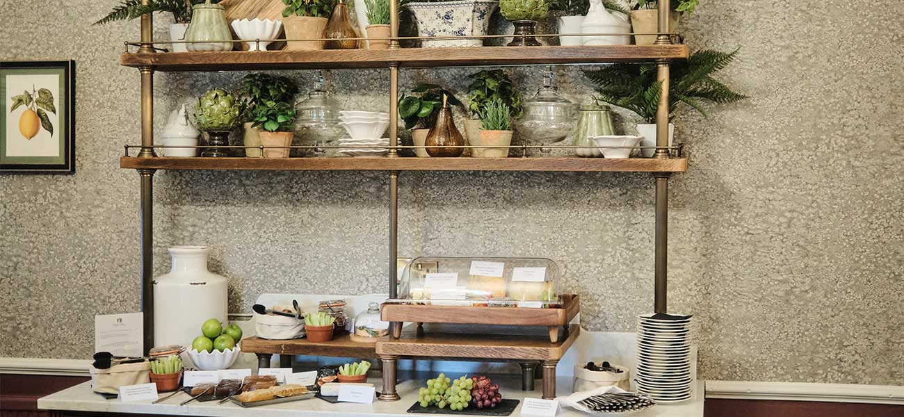 Cheese displayed for you to help yourself to