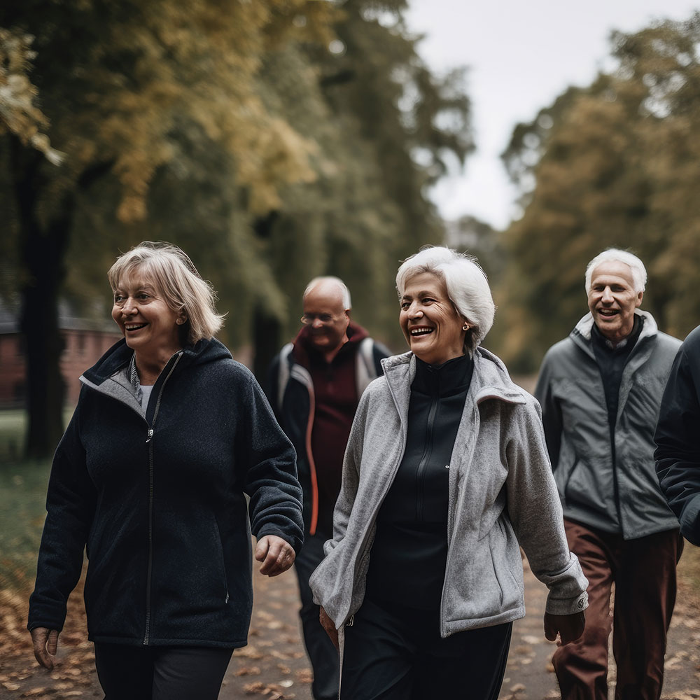 A group walking through the countryside