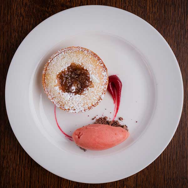 gooseberry & frangipane tart in the garden restaurant