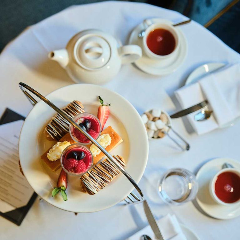An example of an afternoon tea in the Garden Restaurant