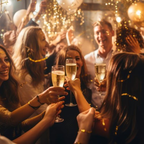 lifestyle photo new years eve celebration of people.