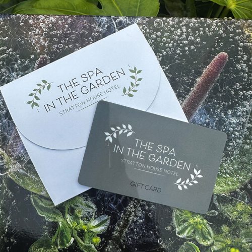 Gift card and envelope for spa in the garden