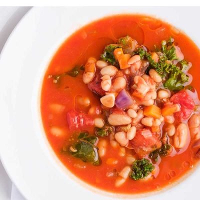 Autumn Ribollita Soup in the garden restaurant